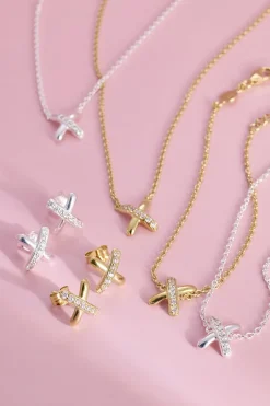 Gynning Jewelry Cross my heart Halsband (Guld)