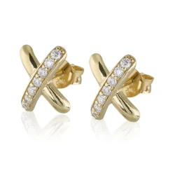 Gynning Jewelry Cross my heart Örhängen (Guld)