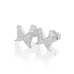 Gynning Jewelry Petite papillion sparkling örhängen – Silver