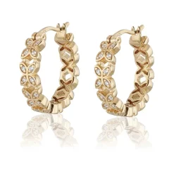 Gynning Jewelry Sparkling ellipse mini örhängen creol – L (Guld)