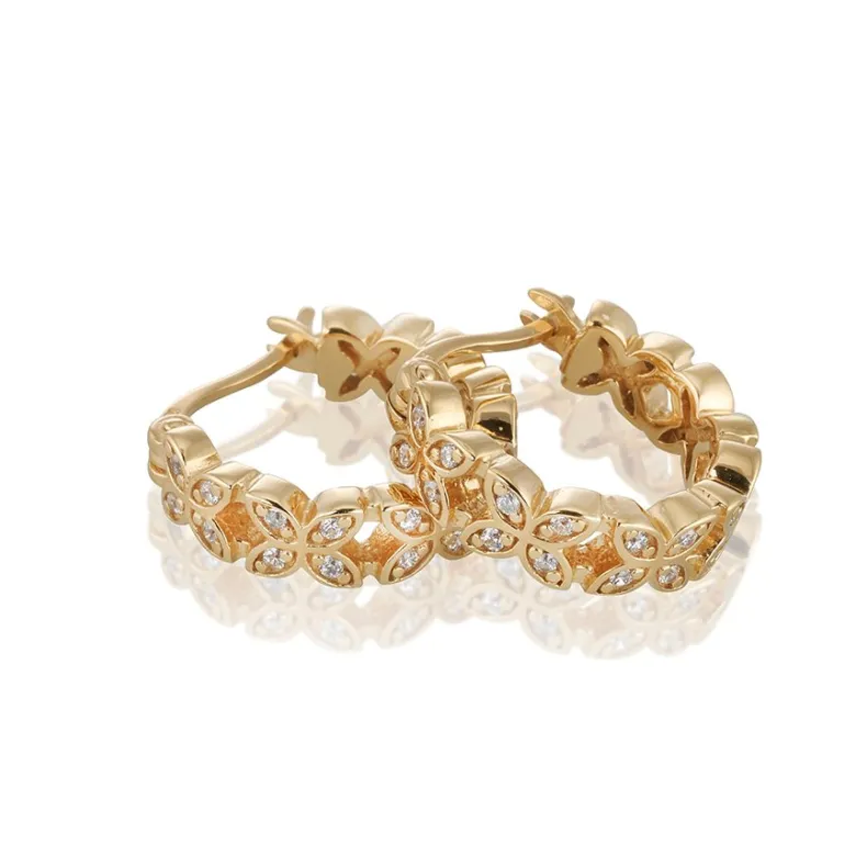 Gynning Jewelry Sparkling ellipse mini örhängen creol – S (Guld)