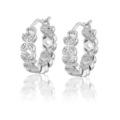Gynning Jewelry Sparkling ellipse mini örhängen creol – S (Silver)