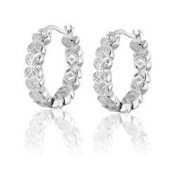 Gynning Jewelry Sparkling ellipse mini örhängen creol – L (Silver)