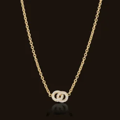 Gynning Jewelry The Knot Sparkling Mini Halsband – Guld