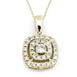 Halo Hänge i 18K Guld med 0.26ct TW/SI Diamanter – MSG52G