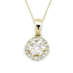 Halo Hänge i 18K Guld med 0.34ct TW/SI Diamanter – MSG54G