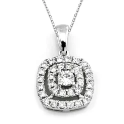 Halo Hänge i 18K Vitguld med 0.26ct TW/SI Diamanter – MSG52W