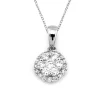 Halo Hänge i 18K Vitguld med 0.34ct TW/SI Diamanter – MSG54W