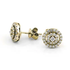 Halo Örhängen i 18K Guld med 0.50ct TW/SI Diamanter – MSF03G