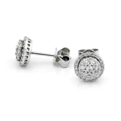 Halo Örhängen i 18K Vitguld med 0.60ct TW/SI Diamanter – MSF02W