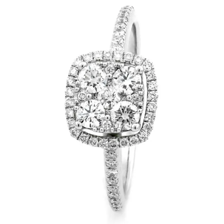 Haloring i 18K Vitguld med 0.60ct TW/SI Diamanter – MSI03W