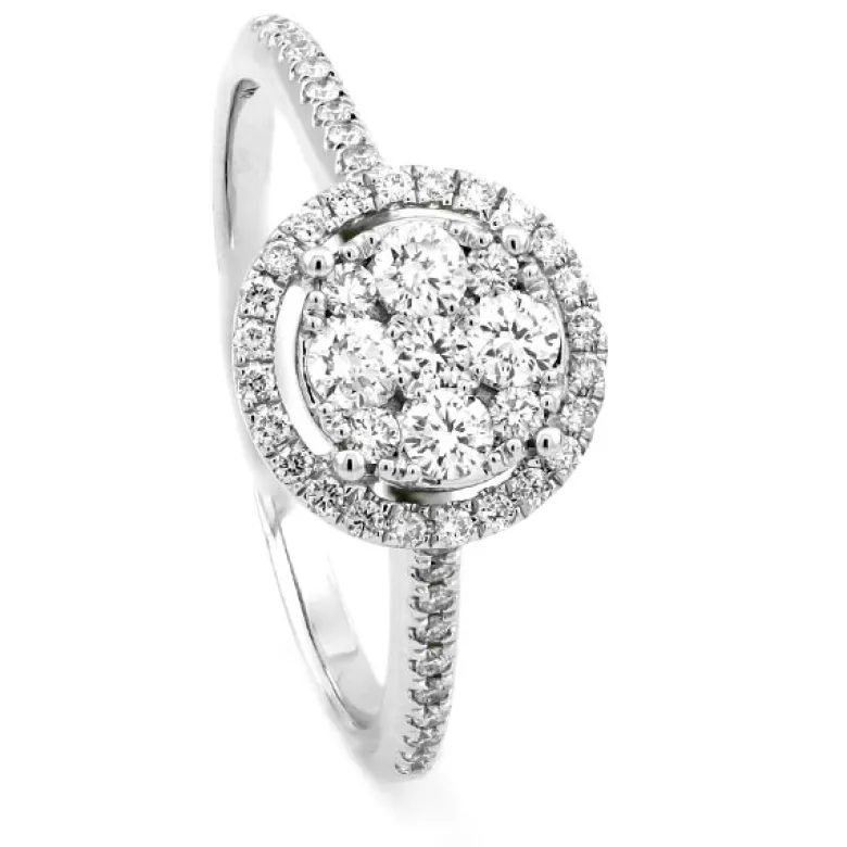 Haloring i 18K Vitguld med 0.45ct TW/SI Diamanter – MSI02W