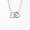 Halsband Double Hearts 18K Vitguld 15103-4WCZ