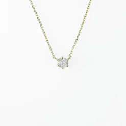 Halsband Solitaire 18K Guld 15114-4YCZ