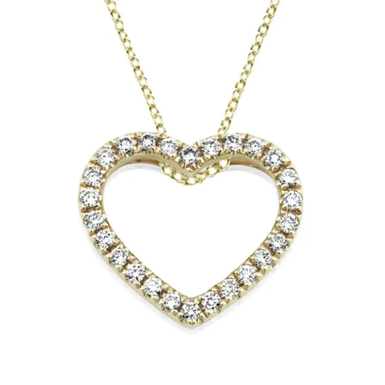 Hjärta Hänge i 18K Guld med 0.26ct TW/SI Diamanter – MSG56G