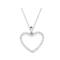 Hjärta Hänge i 18K Vitguld med 0.22ct TW/SI Diamanter – MSG58W