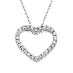 Hjärta Hänge i 18K Vitguld med 0.26ct TW/SI Diamanter – MSG56W