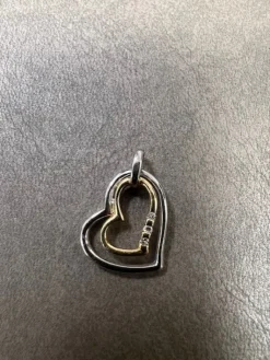 Hjärta i 18K Vitguld och Guld med Diamanter HJG027