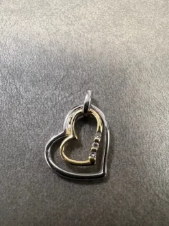 Hjärta i 18K Vitguld och Guld med Diamanter HJG027