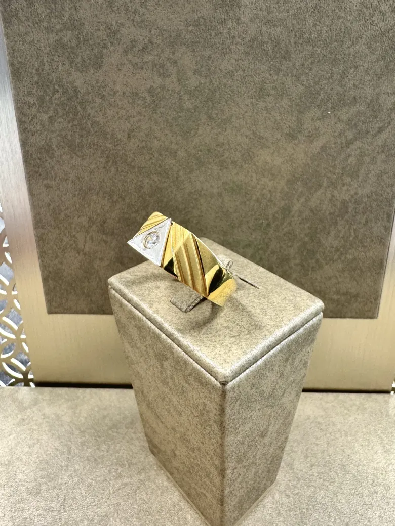 18K Guld + Vitguld Klackring – KLR011G18