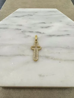 18K Guld Kors Cubic Zirconia – ZKHG001