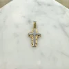 18K Guld x Vitguld Kors – KH033G