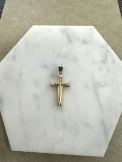 18K Guld x Vitguld Kors – KH015G