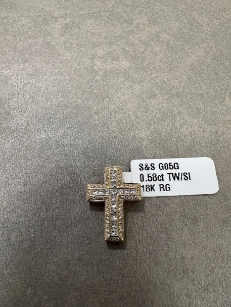 Kors i 18K Guld med 0.58ct TW/SI Diamanter – MSG05G