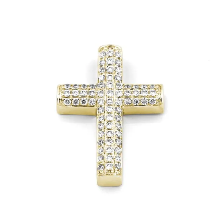 Kors i 18K Guld med 0.27ct TW/SI Diamanter – MSG04G