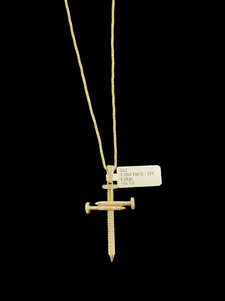 Kors i 18K Guld med 1,15ct TW/SI Diamanter – KG001