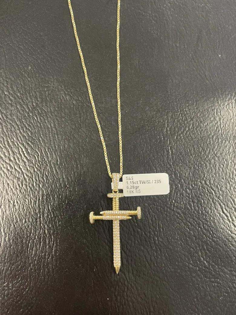 Kors i 18K Guld med 1,15ct TW/SI Diamanter – KG001