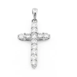 Kors i 18K Vitguld med 0.66ct TW/SI Diamanter – MSG13W