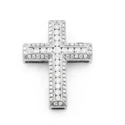 Kors i 18K Vitguld med 0.51ct TW/SI Diamanter – MSG12W