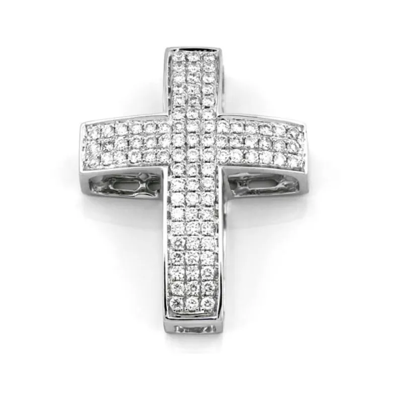 Kors i 18K Vitguld med 0.39ct TW/SI Diamanter – MSG09W