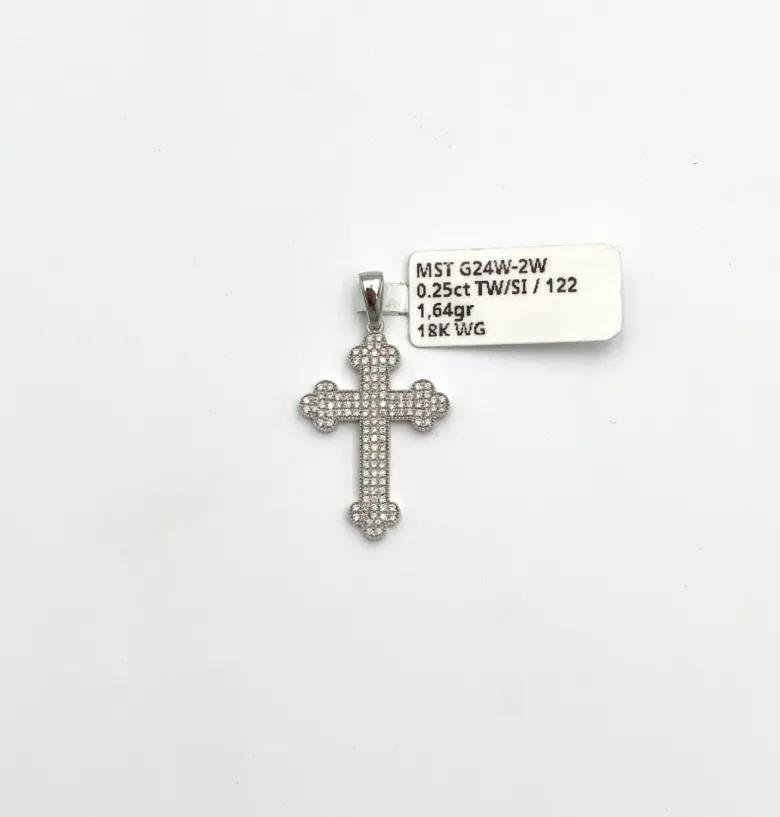 Kors i 18K Vitguld med 0.22ct TW/SI Diamanter – MSTG24W-1G