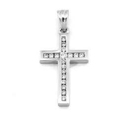 Kors i 18K Vitguld med 0.18ct TW/SI Diamanter – MSG11W