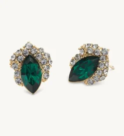 Lily And Rose Camille Stud Örhängen – Emerald/Svart (Guld) 65052