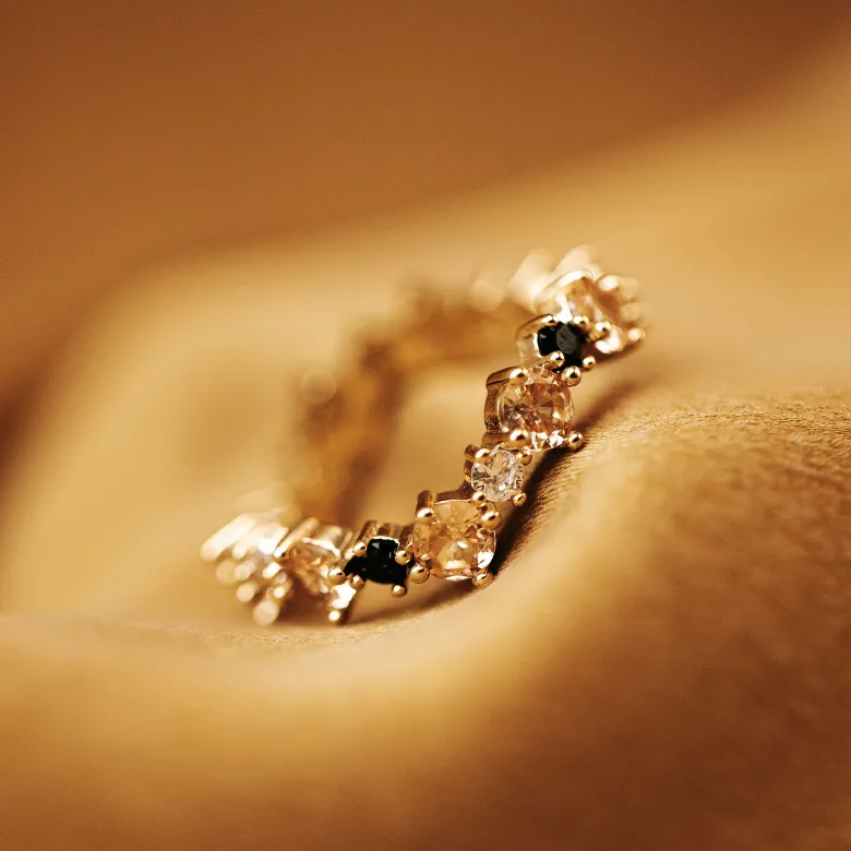 Lily and Rose Celine ring – Champagne / jet