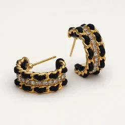 Lily and Rose Coco hoops Örhängen, Jet – Guld