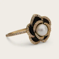 Lily and Rose Coco Rose Ring – Jet / ivory pearl