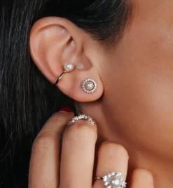 Lily And Rose Colette Pärl Stud Örhängen – Ivory (Silver) 65092