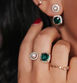 Lily And Rose Colette Örhängen – Emerald Square (Guld) 61249