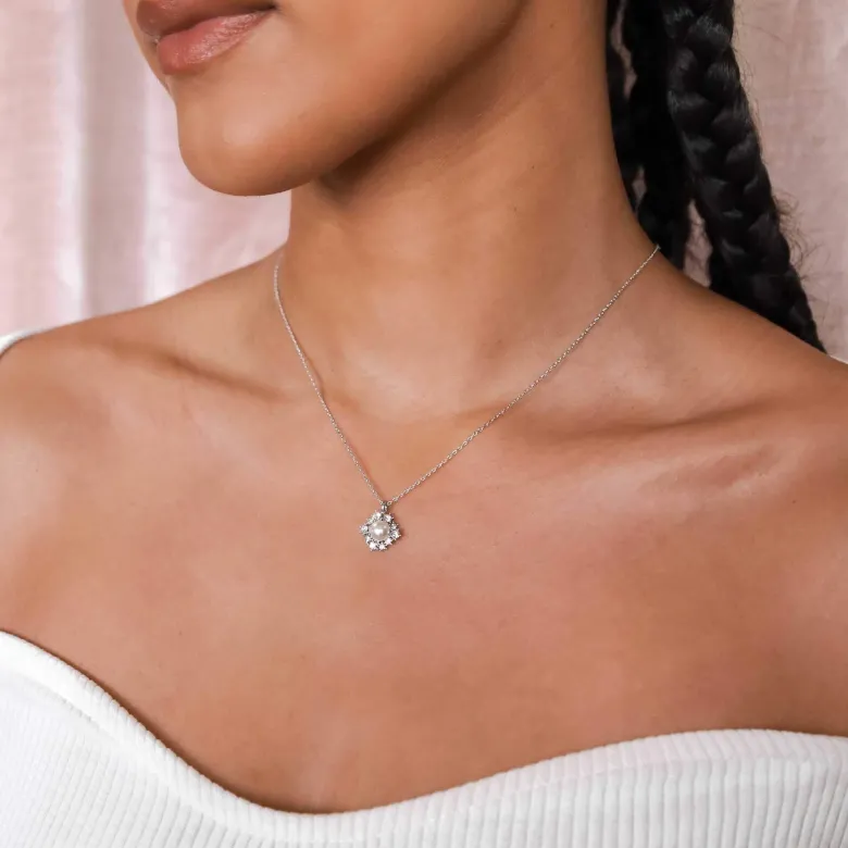 Lily And Rose Emily Pearl Halsband – Ivory (Silver) 41062