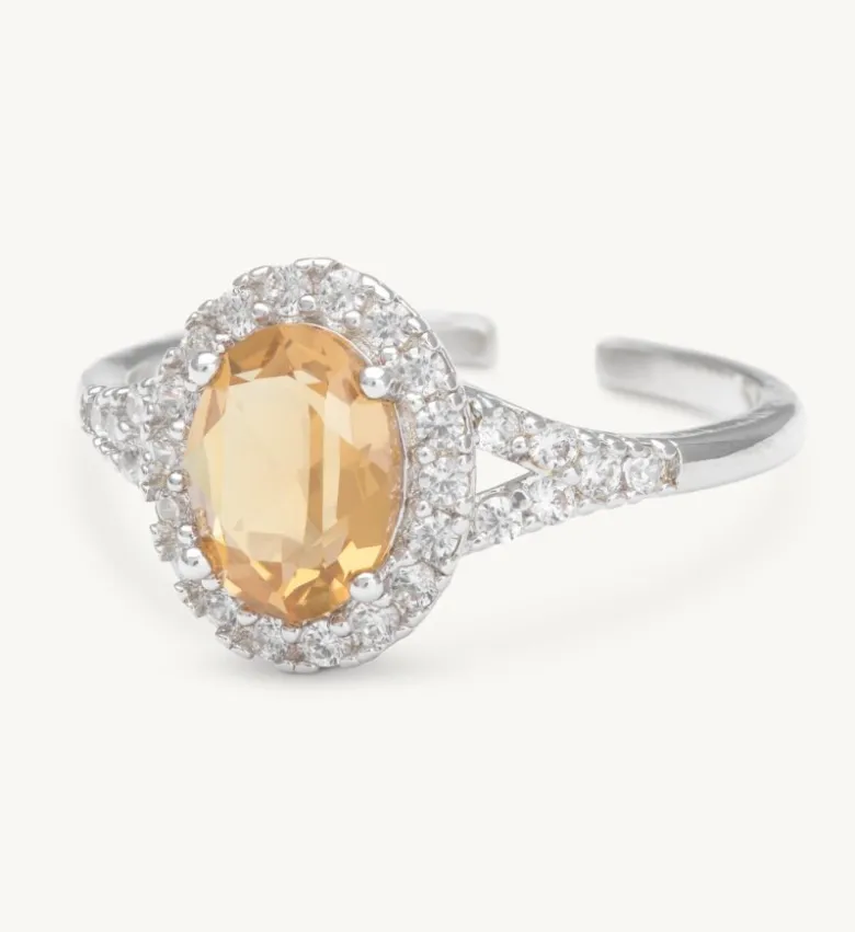 Lily And Rose Luna Ring – Golden Brown Topaz (Silver) 30673