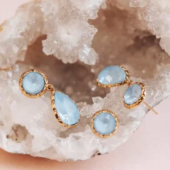 Lily And Rose Victoria Raindrop Örhängen – Sky Blue – Guld 62711
