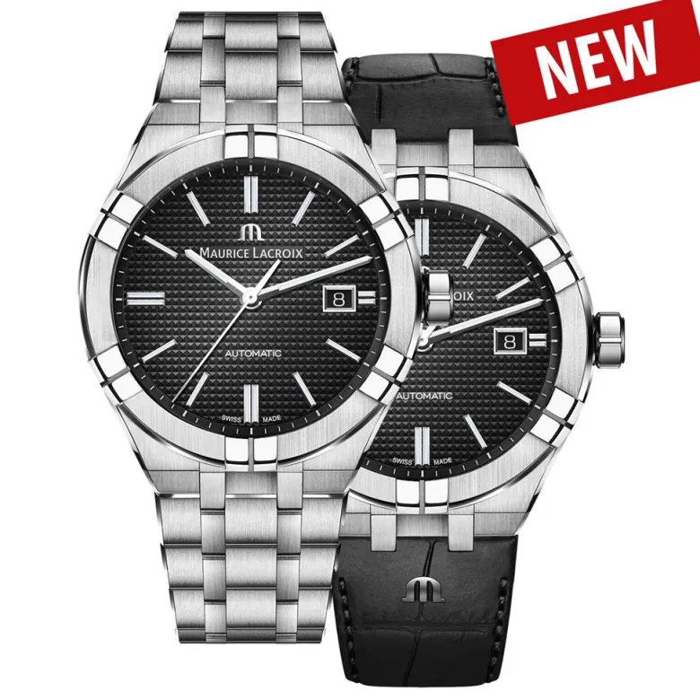 Maurice Lacroix Aikon 42mm + Svart Läderarmband AI6008-SS002-330-2