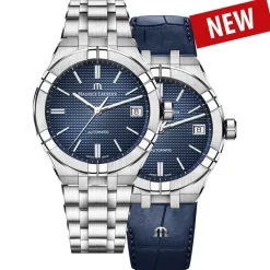 Maurice Lacroix Aikon 39mm + Blå Läderarmband AI6007-SS002-430-2