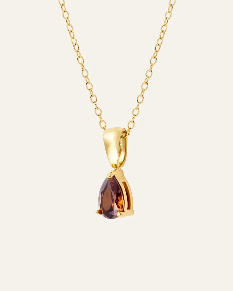 Mockberg Belle Halsband Guld – Coffee