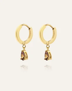 Mockberg Belle Hoops Örhängen Guld – Coffee