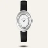 Mockberg Belle Oval Läder Klocka Silver MB1415